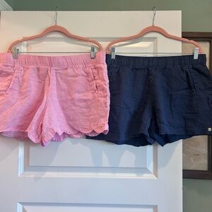 Lilly Pulitzer 2pr Linen Shorts XL- VGUC except ***Needs Hem put back***